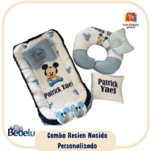 Combo cuna nido y almohada de lactancia Personalizado